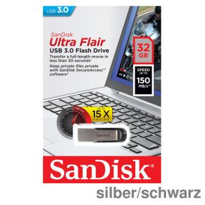 SanDisk USB-Stick 3.0 Ultra Flair silber/schwarz 32GB
