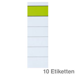 Falken Ordner-Rückenschilder Grüner Balken weiß 60x190mm 10Et.