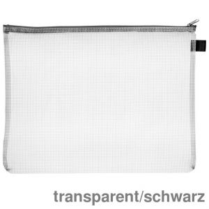 Reißverschlusstasche A4 transparent/schwarz