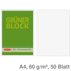 Brunnen Briefblock A4 Grüner Block blanko 60 g/m² 50Bl.