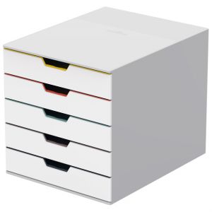 Durable Schubladenbox Varicolor weiß / mehrfarbig 5 geschlossene Schübe