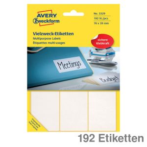 Avery Zweckform Vielzweck-Etiketten weiß 76x39mm 192Et.