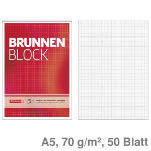 Brunnen Briefblock A5 Brunnen Block kariert 70 g/m² 50Bl.