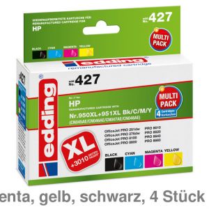 Edding Refill-Tintenpatrone 427, HP 950/951XL, Multipack CMYK 4St.