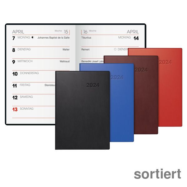 Brunnen Taschenkalender 2024 sortiert 1 Seite = 1 Woche