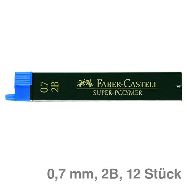 0,12€/Stück 12 Stück Feinminen SUPER POLYMER 0,7 mm 2B Faber-Castell 120702 