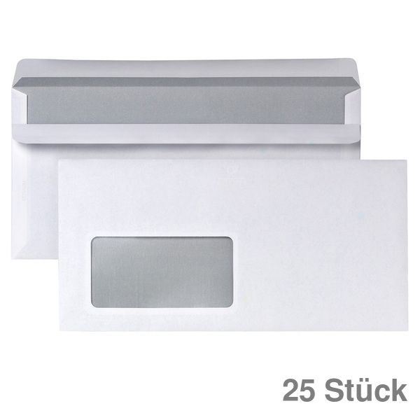 25 x Briefumschläge Umschlag Brief DIN lang 110x220mm selbstklebend mit Fenster 